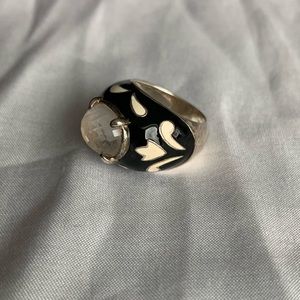 Sterling & enamel ring.